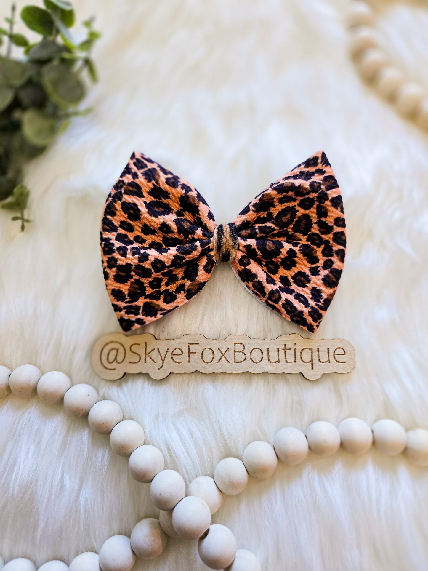 4" leopard Hair Bow