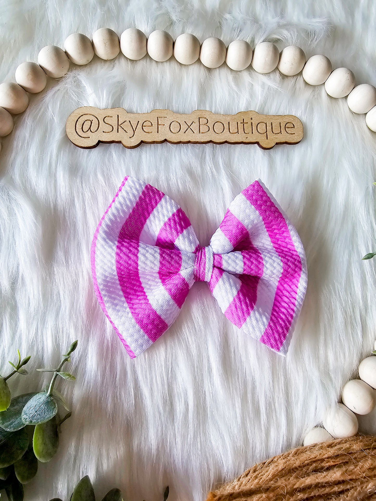 Stripes 4" Hair Bow