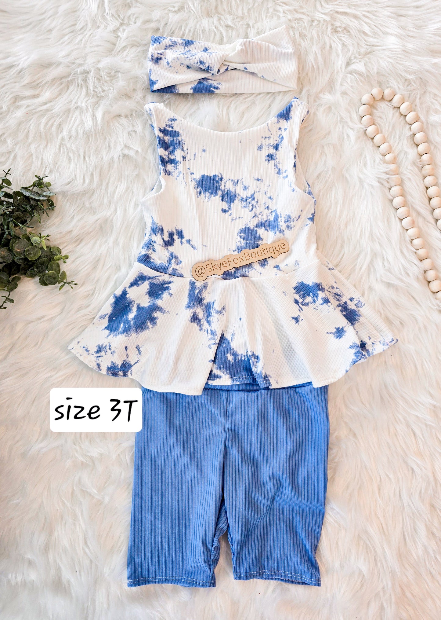 RTS Peplum Tank, Bikers, headband Set 3T