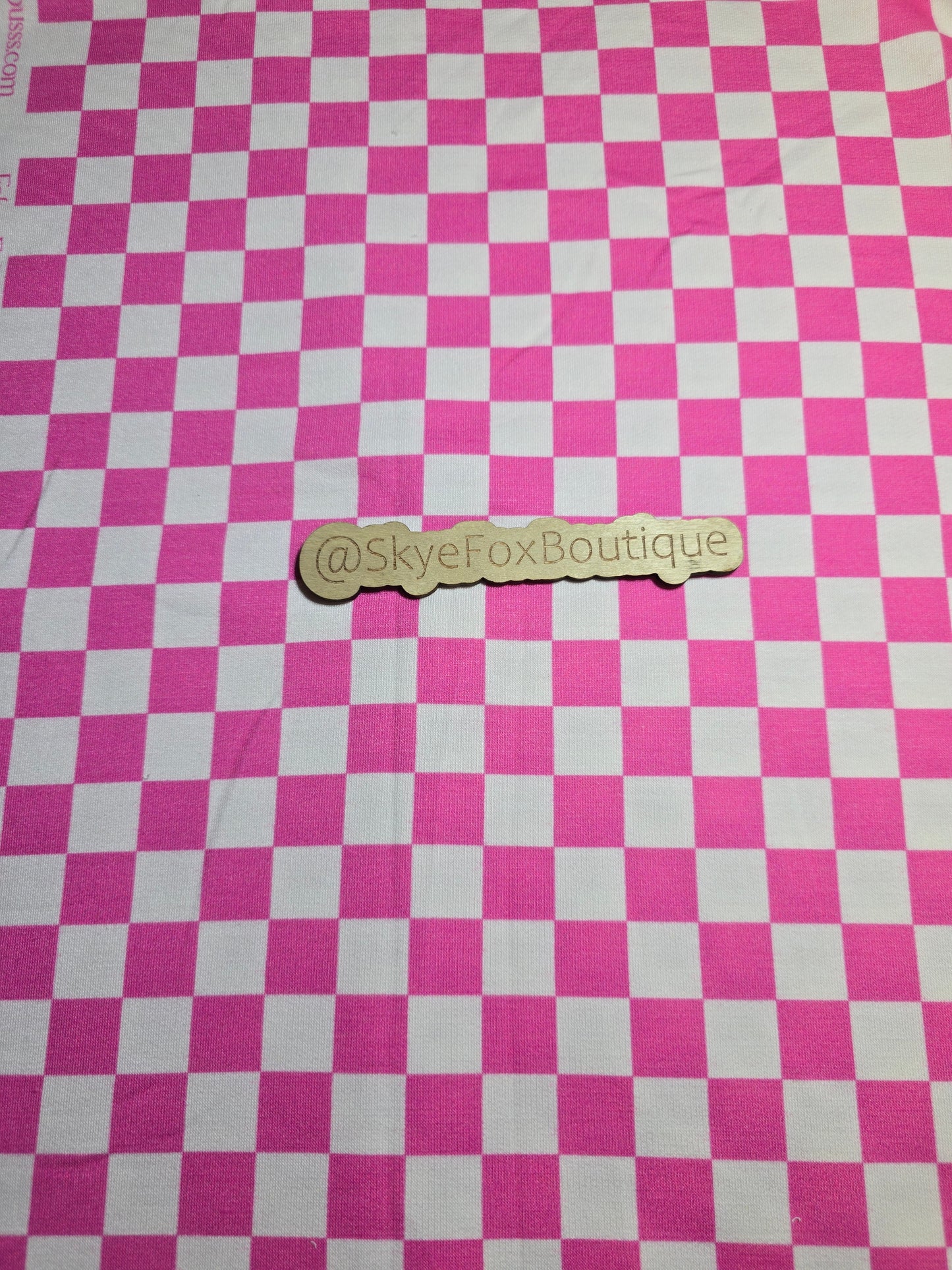 French Terry Fabric Hot pink and White Checks