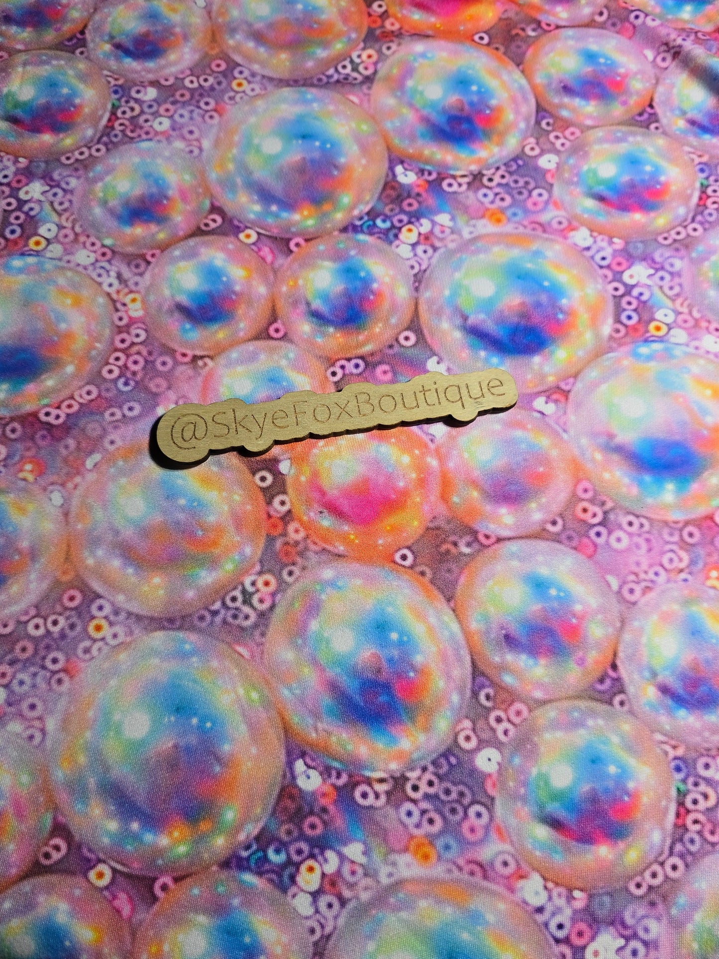 DBP Fabric Pink pearls Printed Glitter