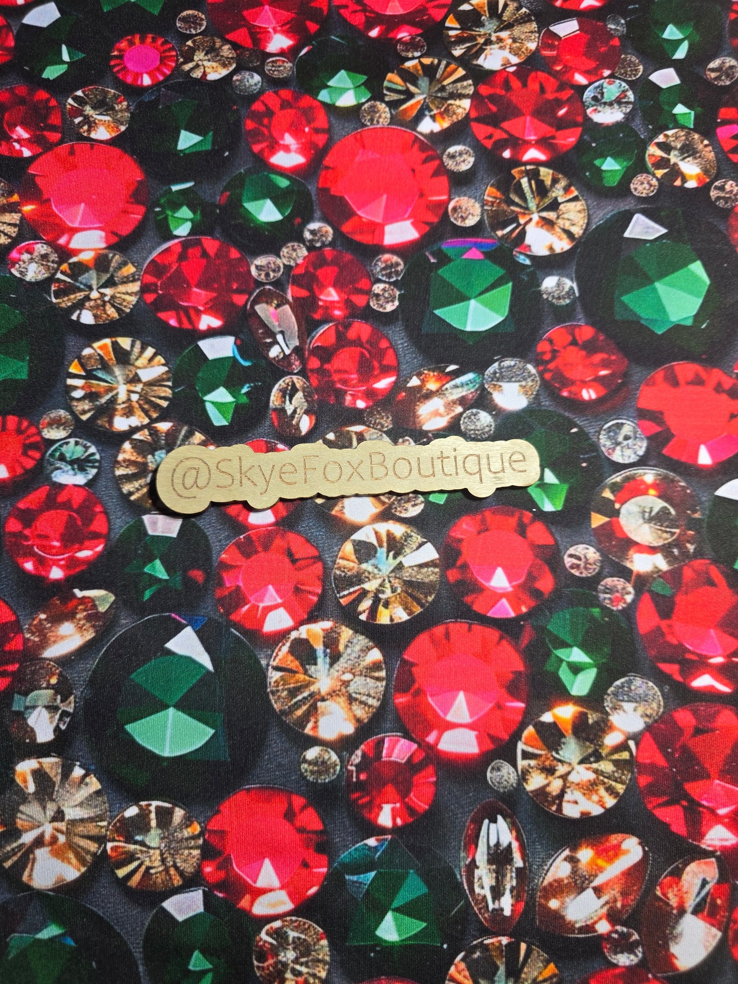 DBP Fabric Christmas printed rhinestones