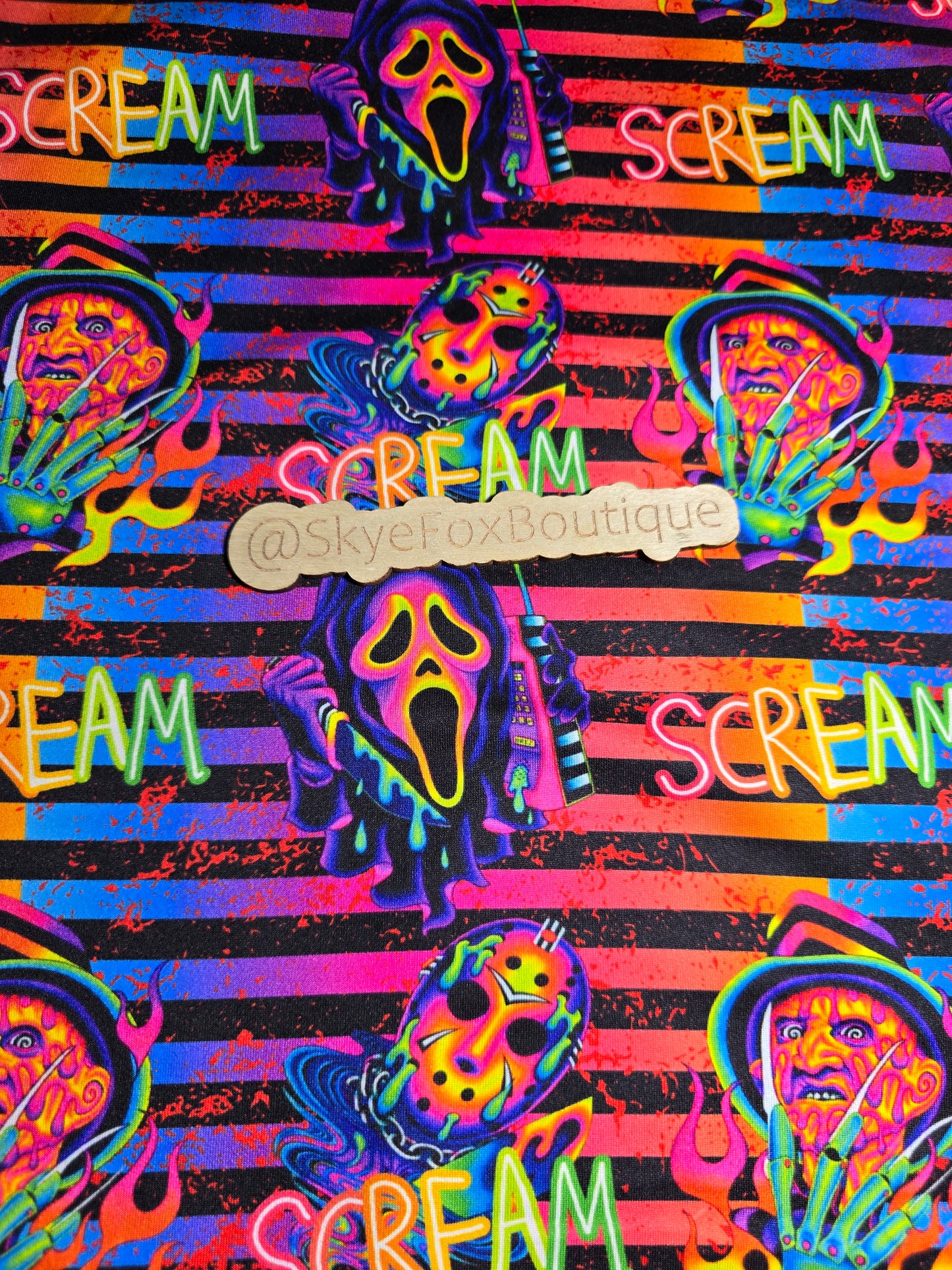 DBP Fabric Neon Horror stripes