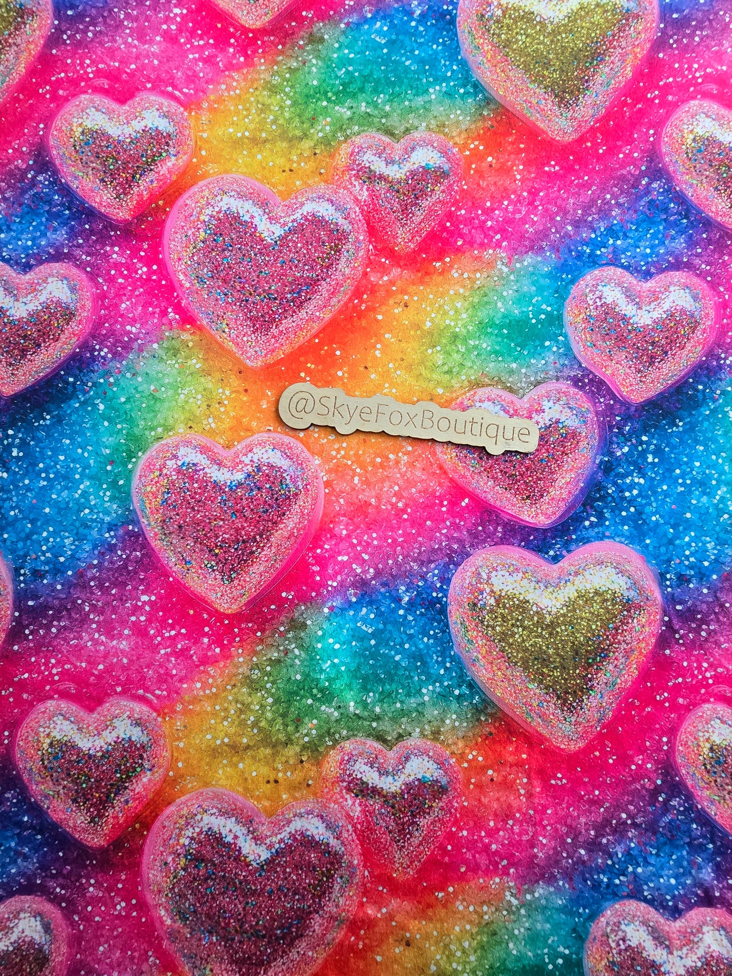 DBP Fabric hearts Rainbow