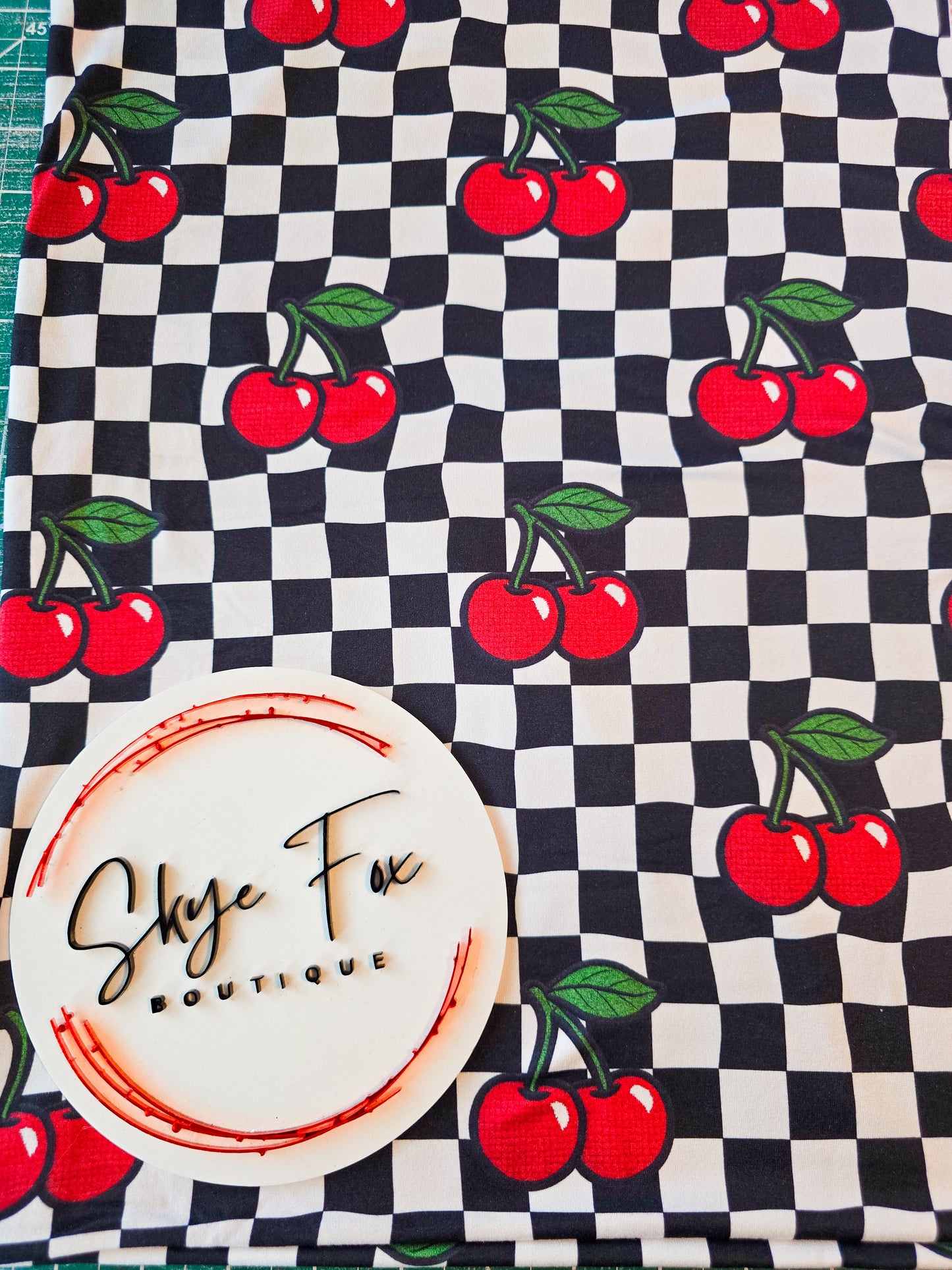 DBP Fabric check cherries