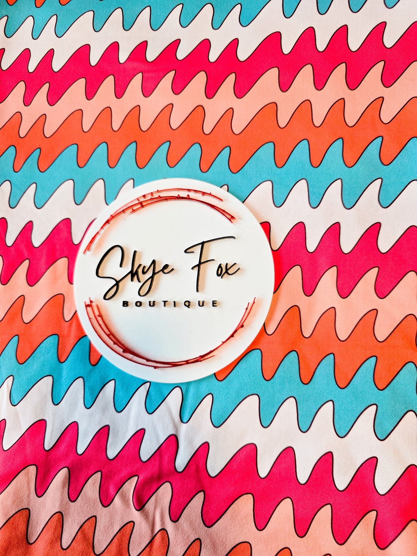 DBP Fabric waves teal orange pink
