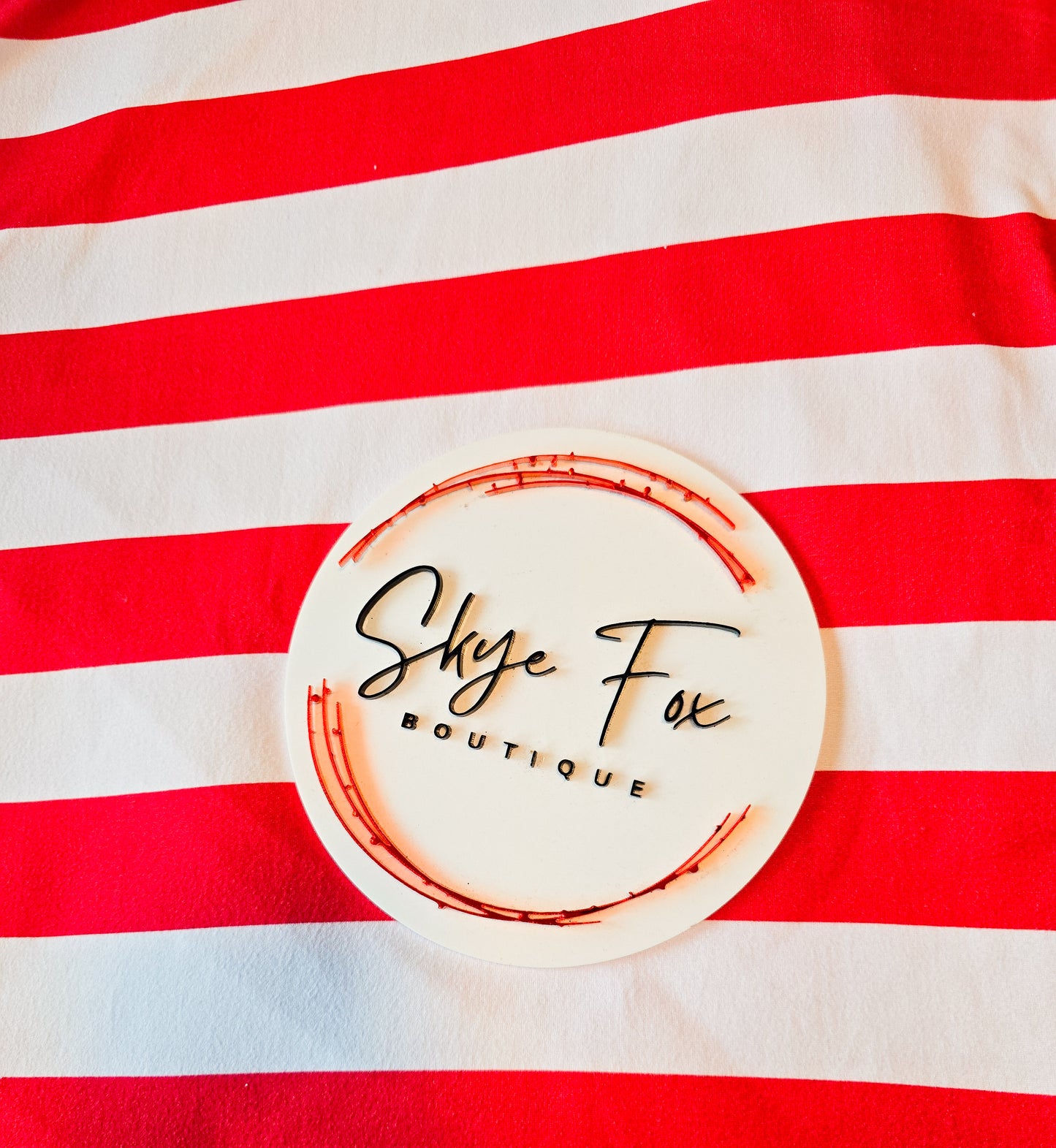 DBP Fabric white red stripes