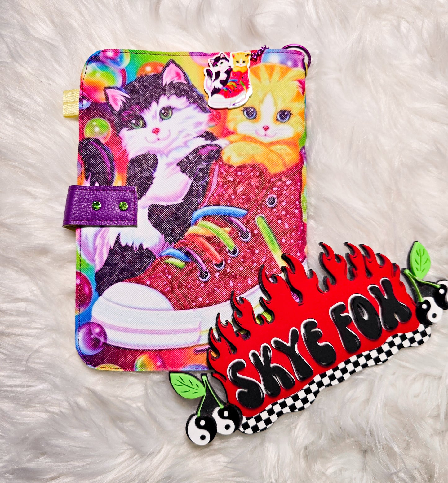 Neon cats Refillable Notebook cover