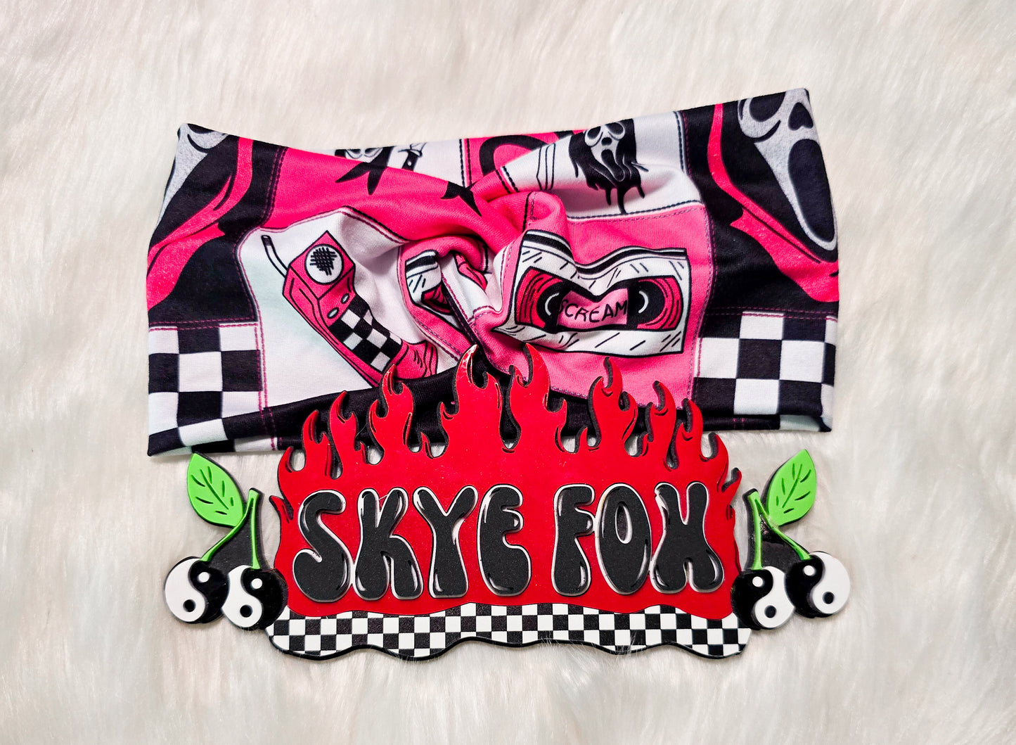 Twist Headband pink ghost