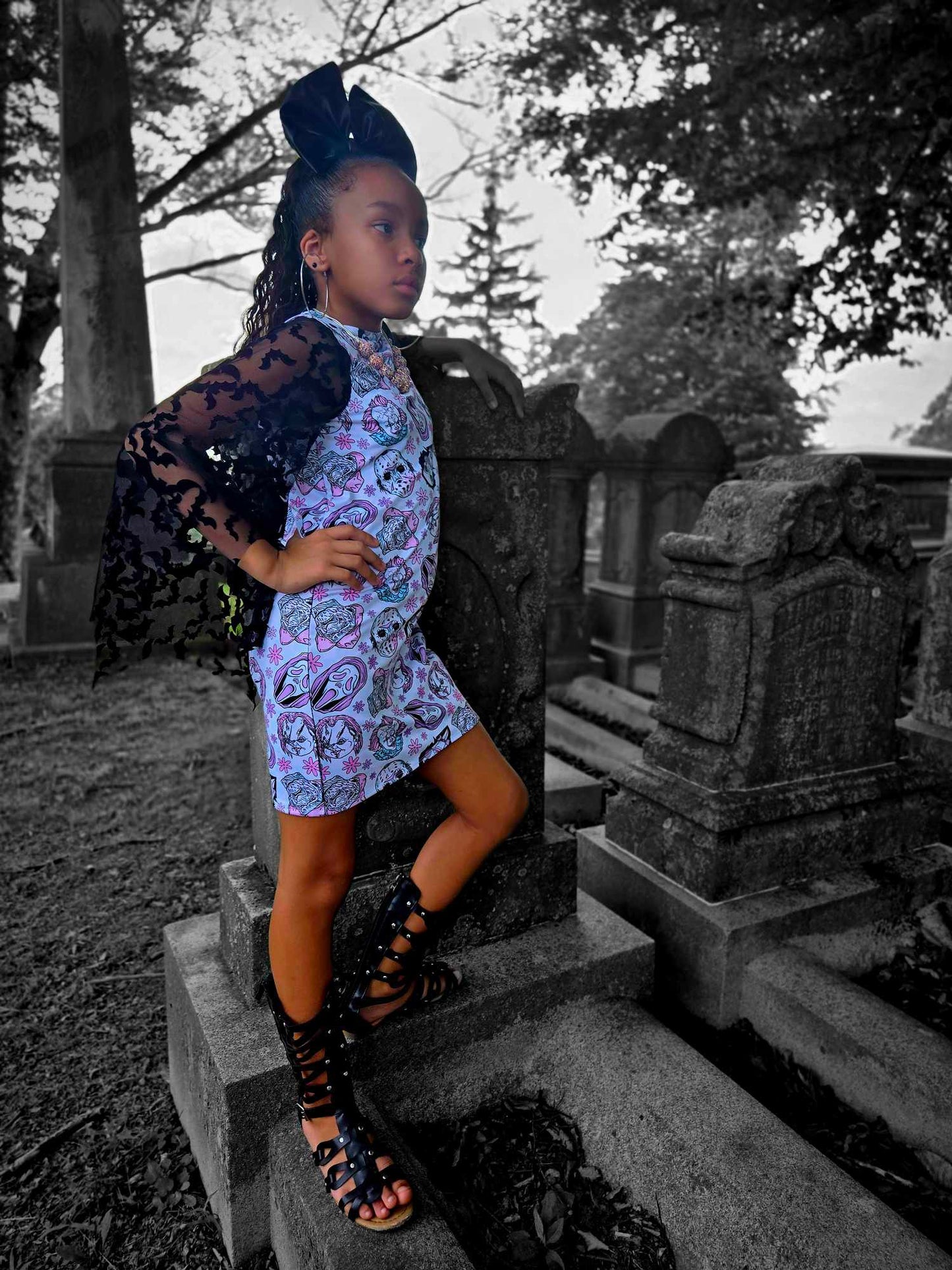 Morticia Dress NB - 9/10y