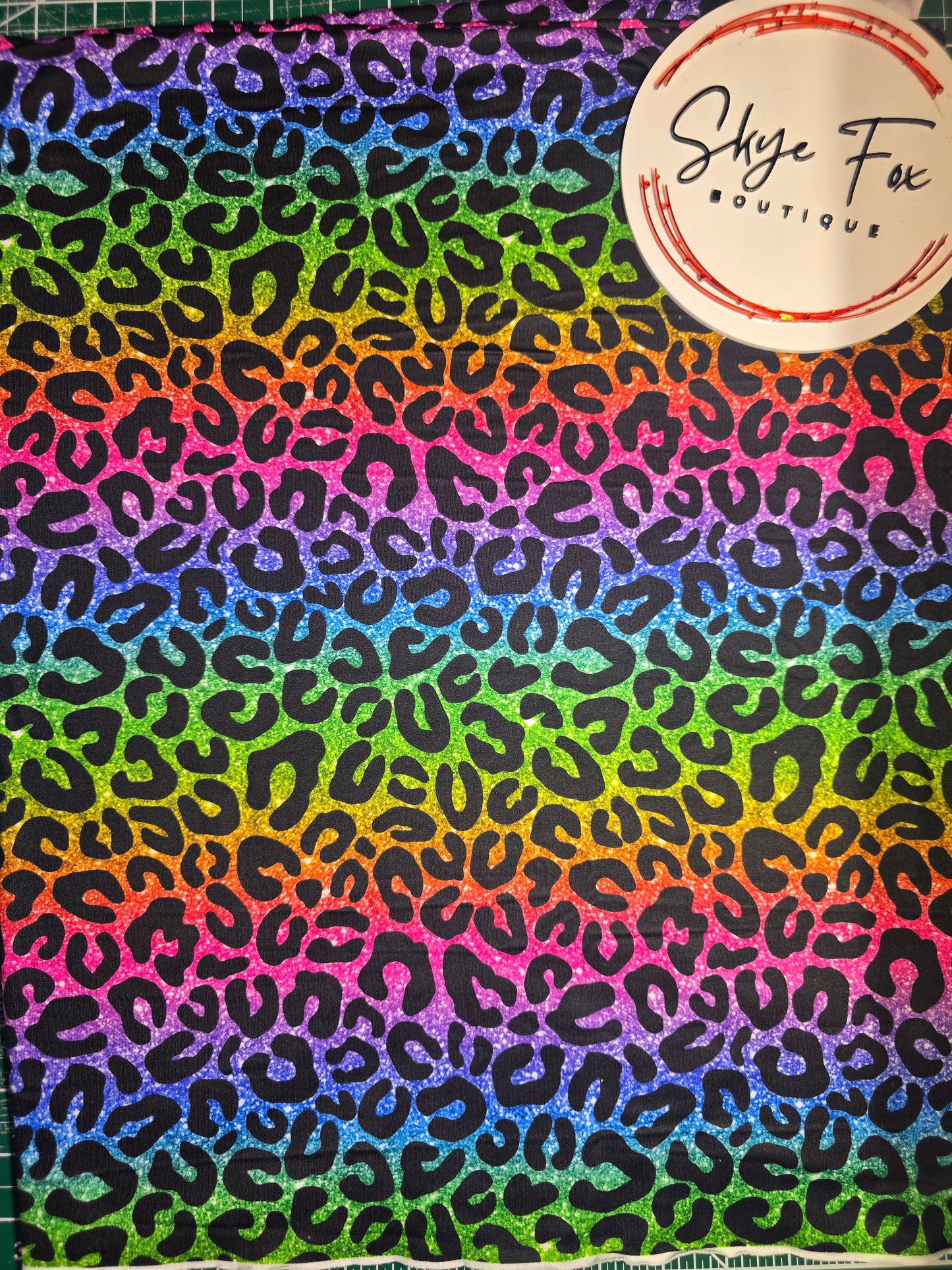 DBP Fabric Leopard Cheetah Rainbow