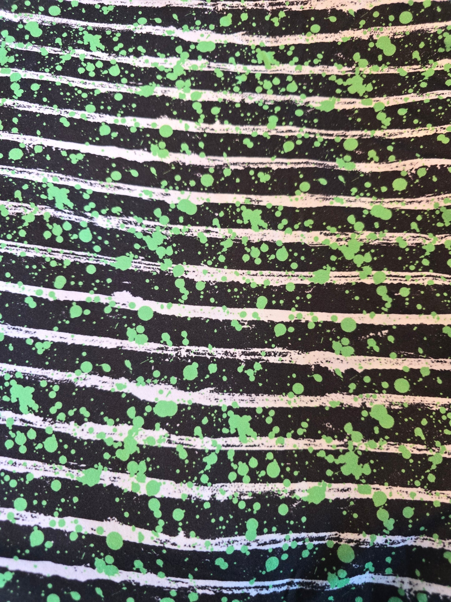 DBP Fabric Green stripe splatter