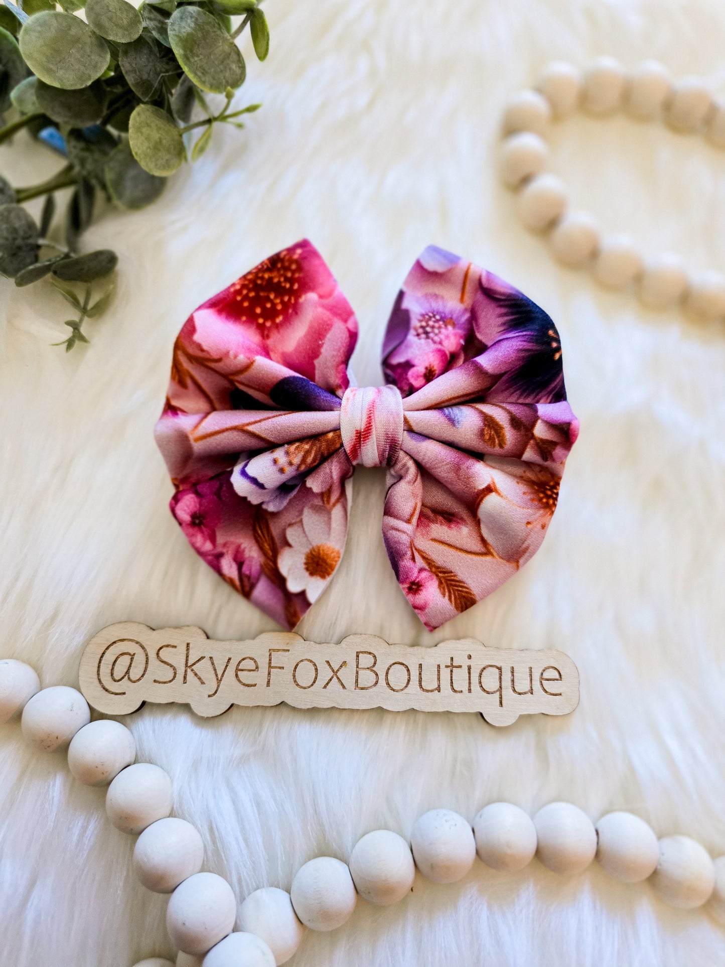 Light Floral 3D 4" Hair Bow