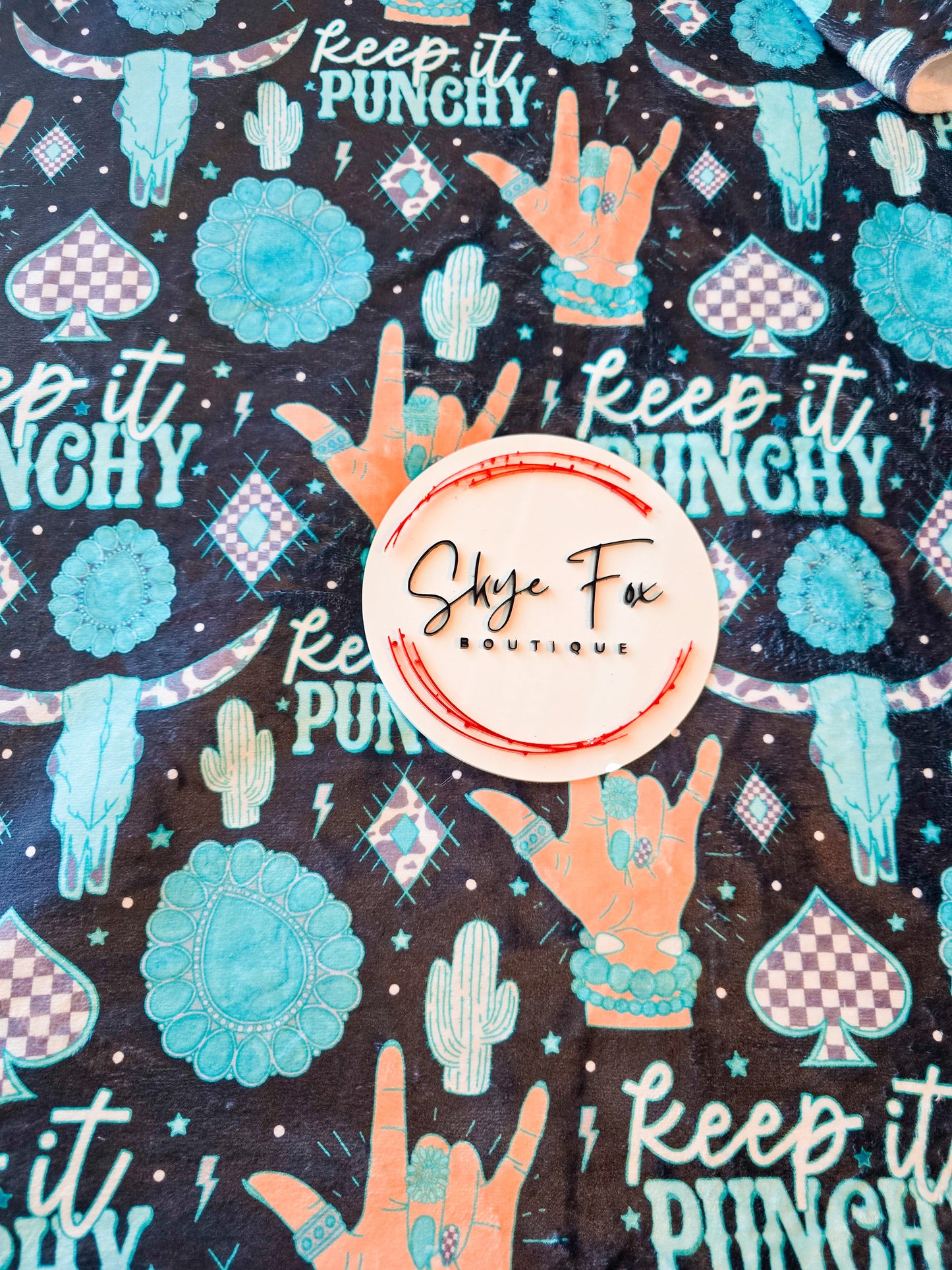 Ready to Ship Blanket size 50x60 Western Punchy