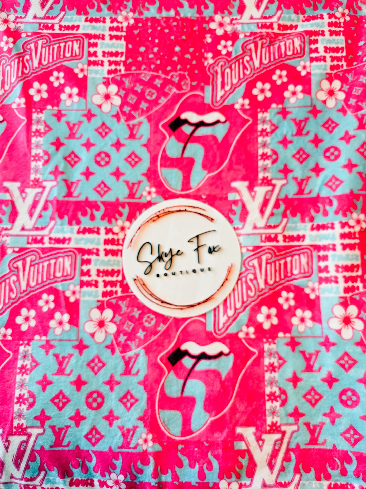 Ready to Ship Blanket size 50x60 Hot pink/blue Brand
