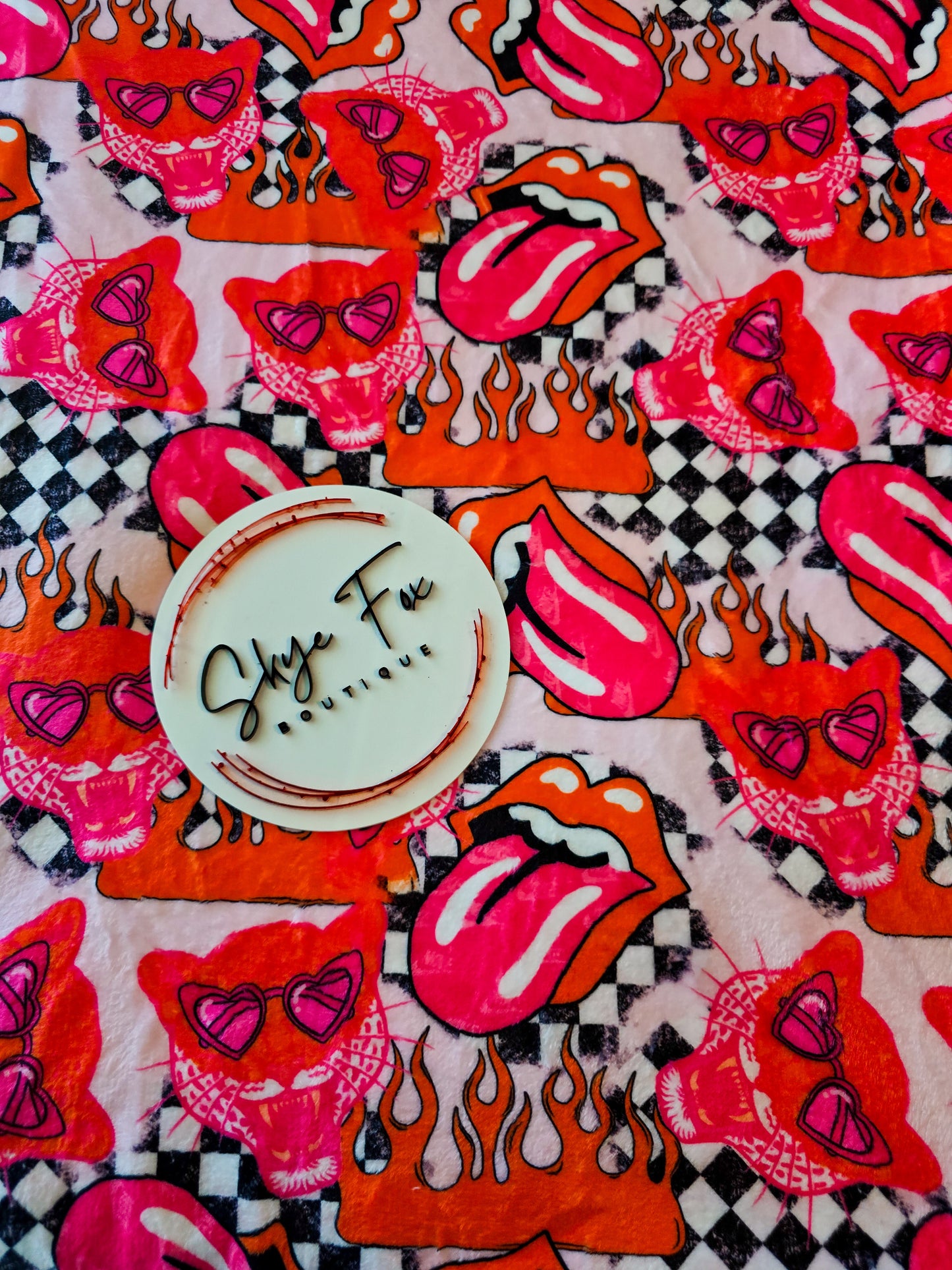 Ready to Ship Blanket size 50x60 Leopard Flames