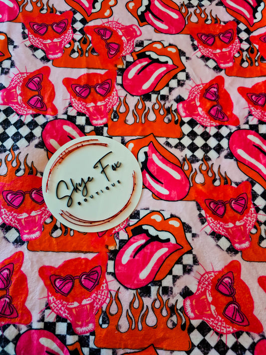 Ready to Ship Blanket size 50x60 Leopard Flames