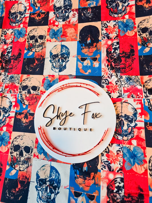 DBP Fabric skull butterfly