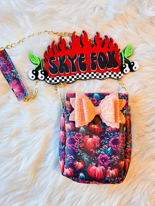 Purse pumpkin flowers