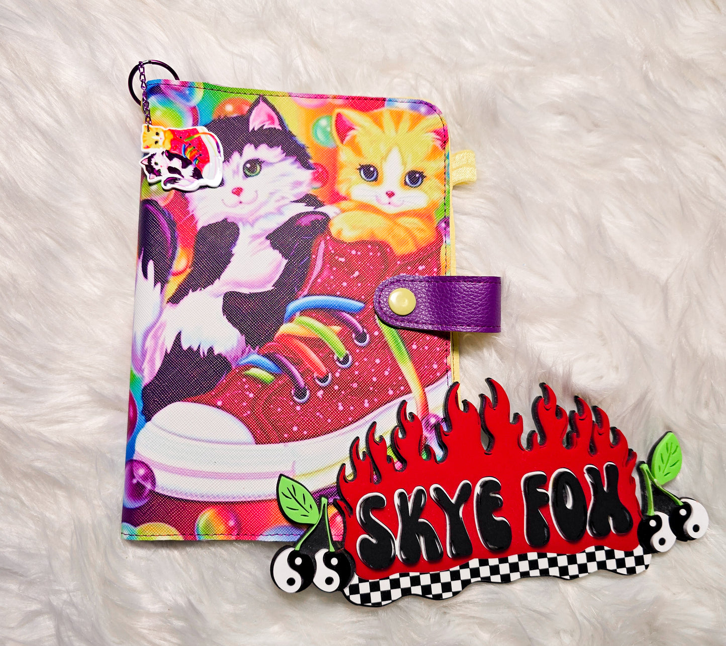 Neon cats Refillable Notebook cover