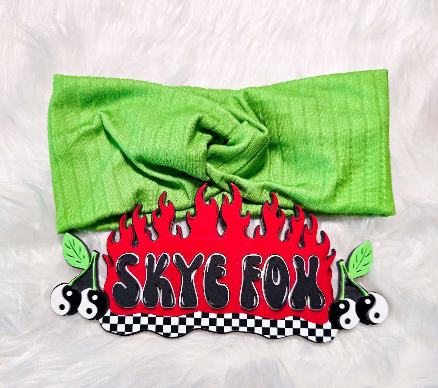 Twist Headband RIB neon green