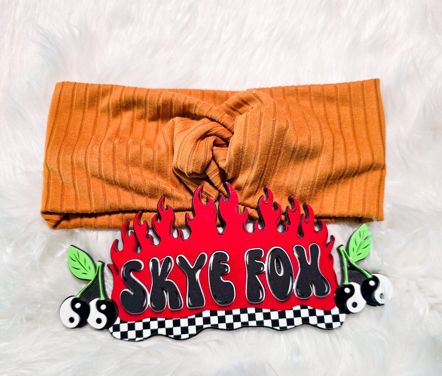 Twist Headband RIB mustard orange