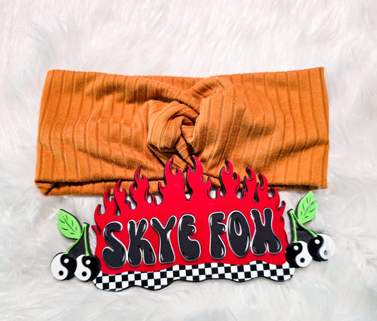 Twist Headband RIB mustard orange