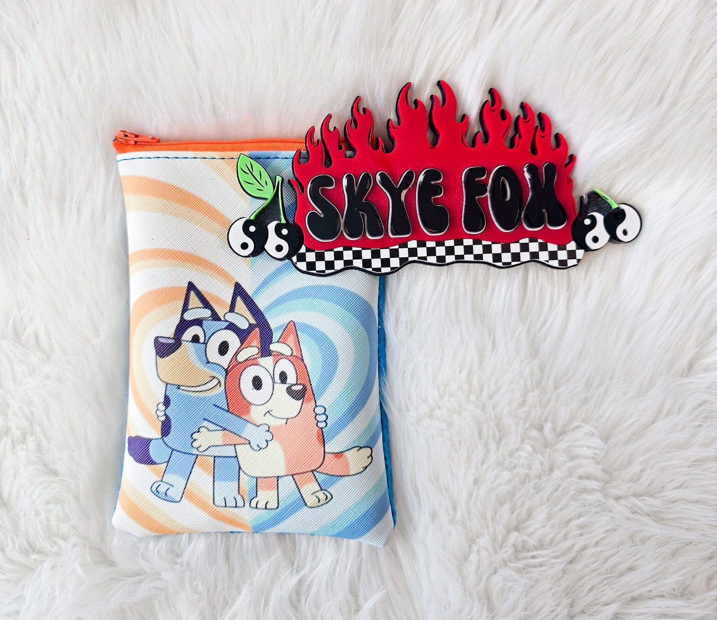 Zipper bag blue dog