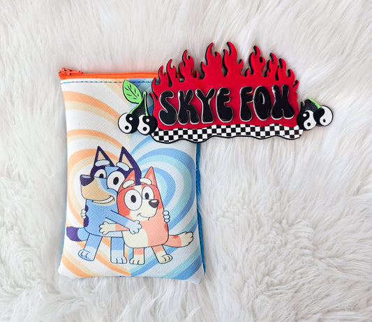 Zipper bag blue dog