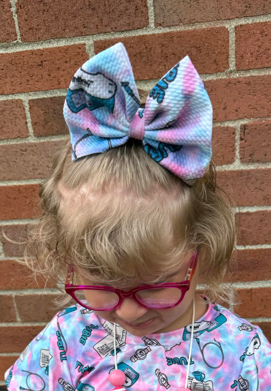 Pink Tye dye Tubie Hair Bow