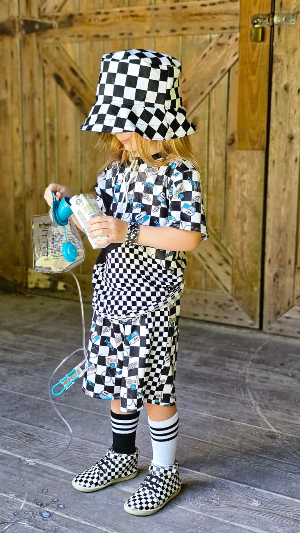 Checkered Tubie Custom Clothes