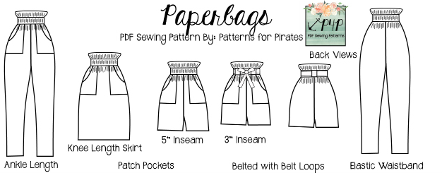 Paperbag Shorts/Skirt/ Pants 3m to 14y