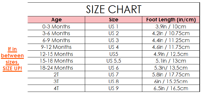 Baby Shoes 0/3 to 4T