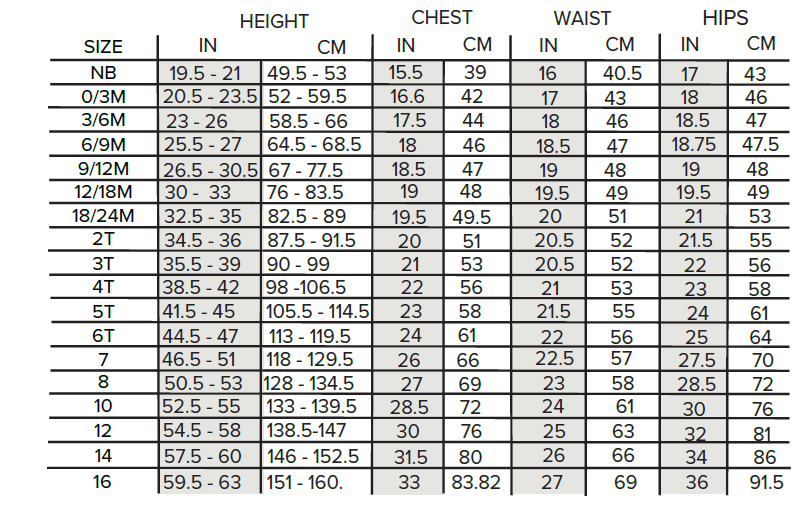 Bummies 0-3m to 16y