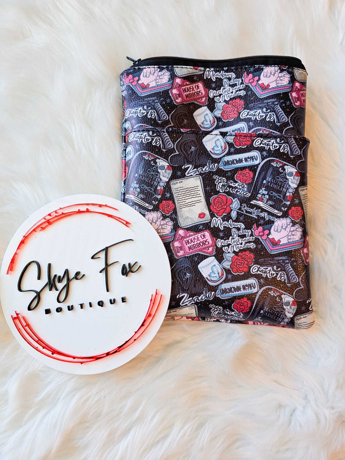 Red Kindle/ Book sleeve Zipper bag
